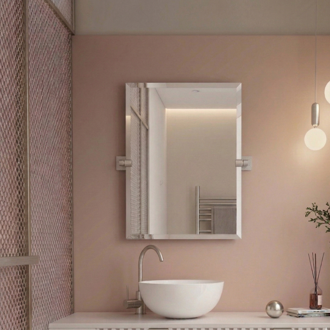 LEXI 24" x 30" Rectangular Mirror – Brushed Silver
