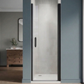 Modern shower enclosure with glass door in a bathroom setting
