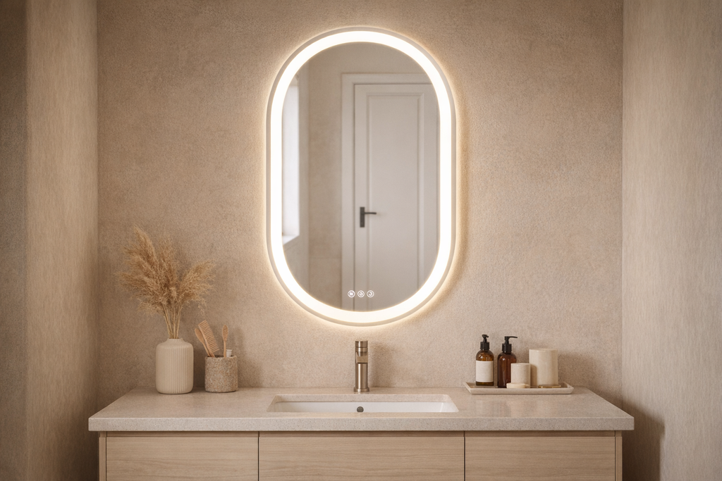 ELLIE 22" x 32" Pill LED Mirror – Matte Black