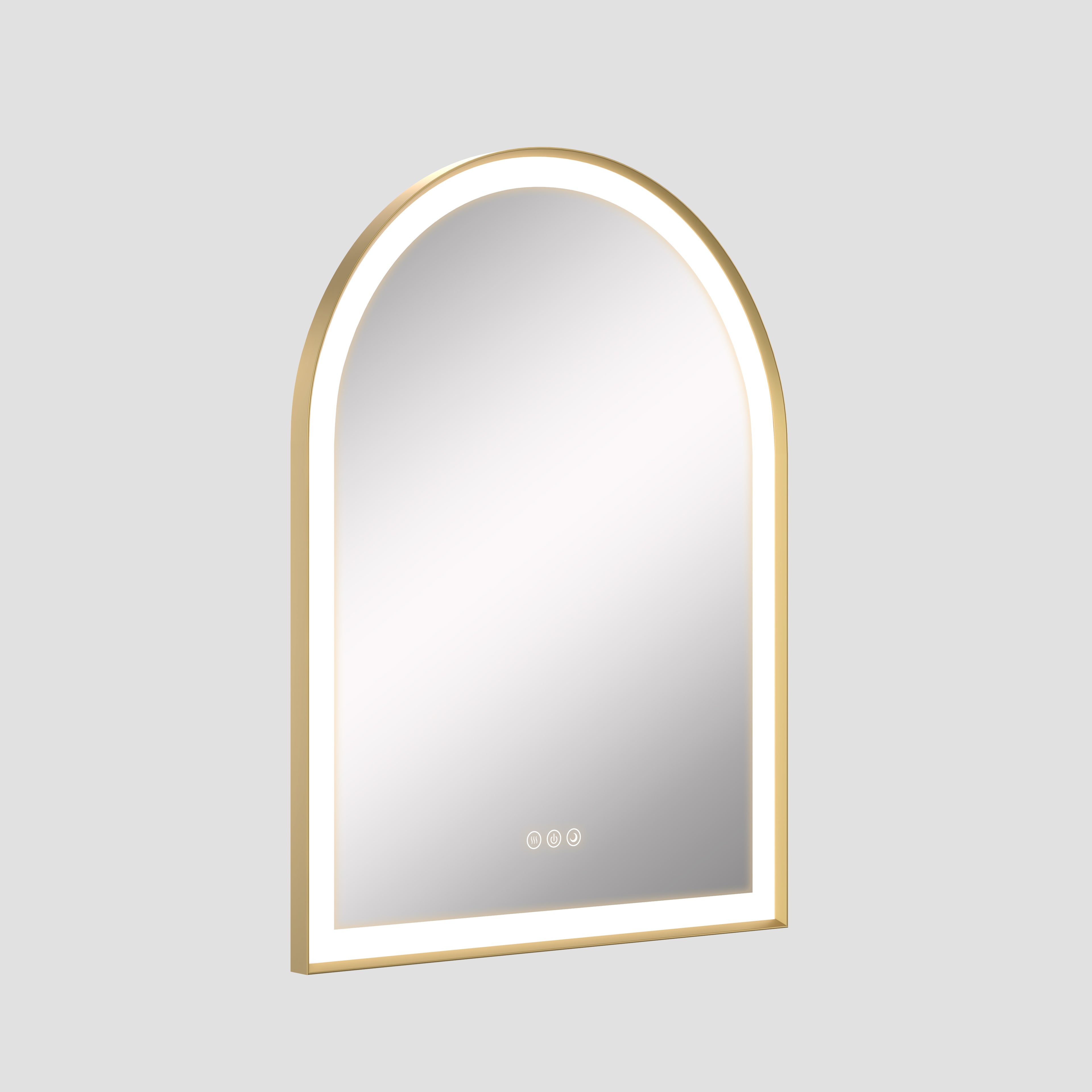 ELLIE 22" x 32" Arch LED Mirror – Brushed Gold