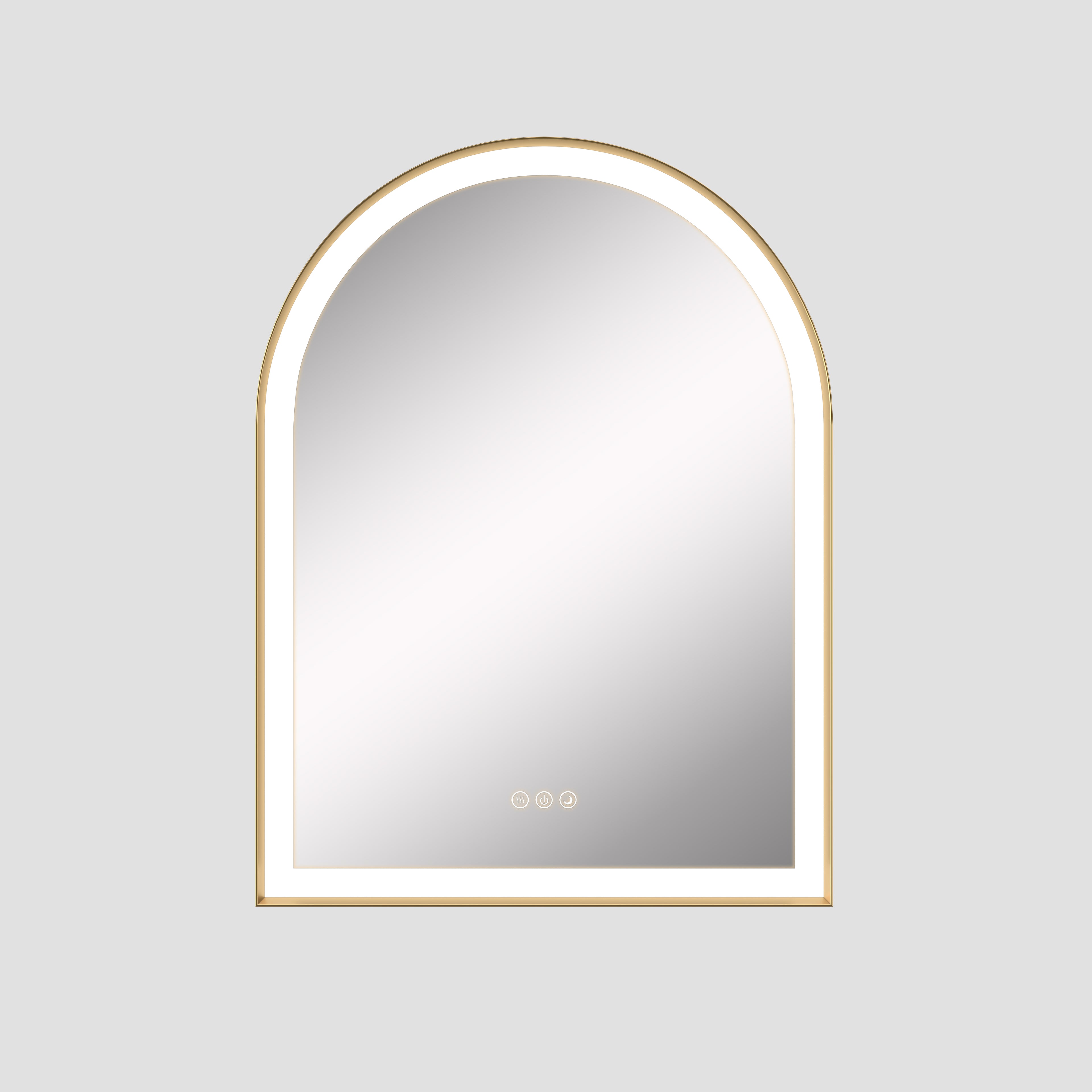 ELLIE 22" x 32" Arch LED Mirror – Brushed Gold