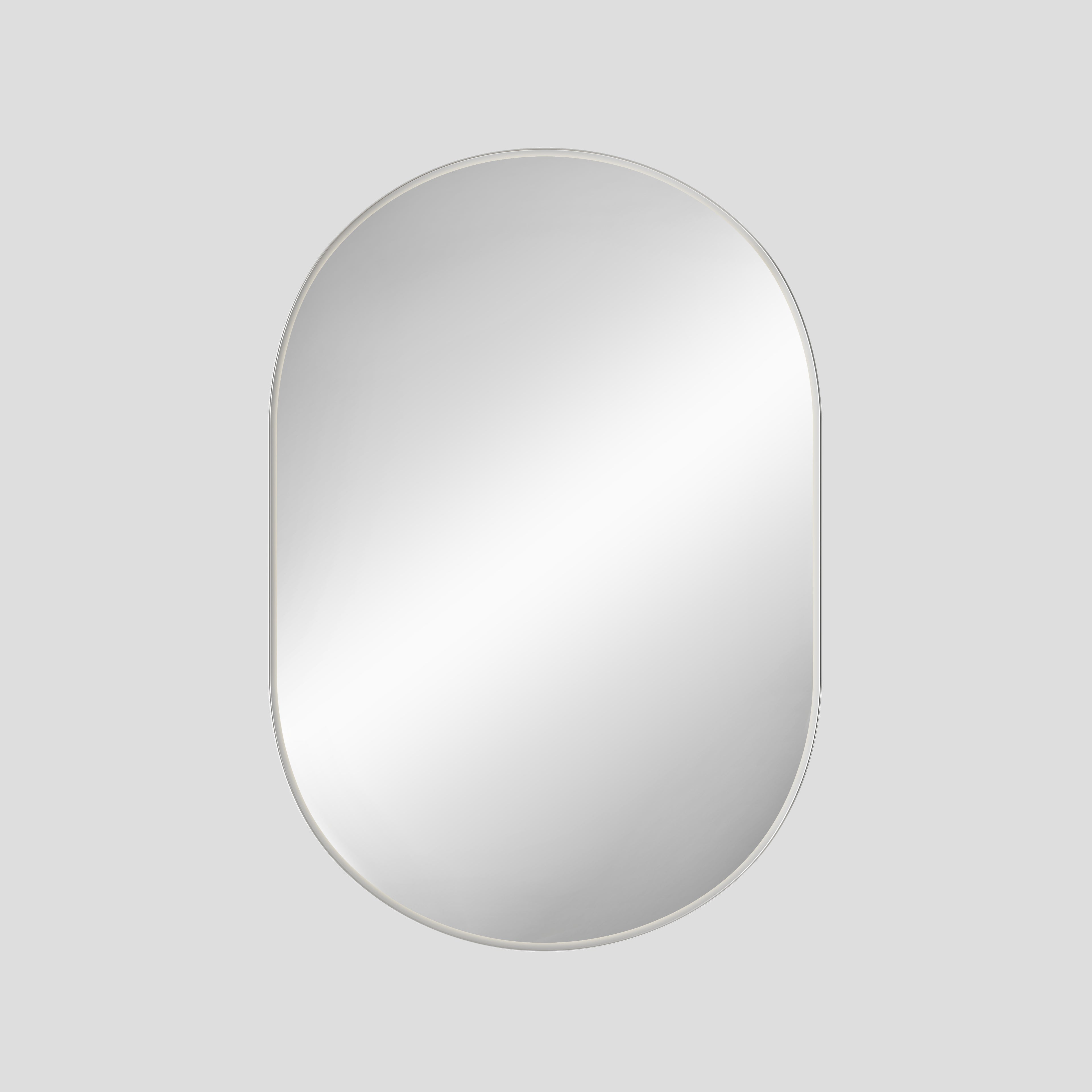 ELIA 22" x 32" Pill Mirror – Brushed Silver