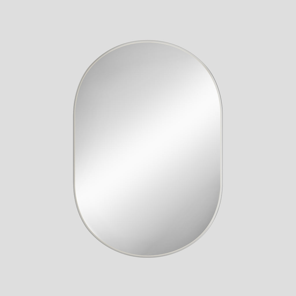 Round mirror on a white background