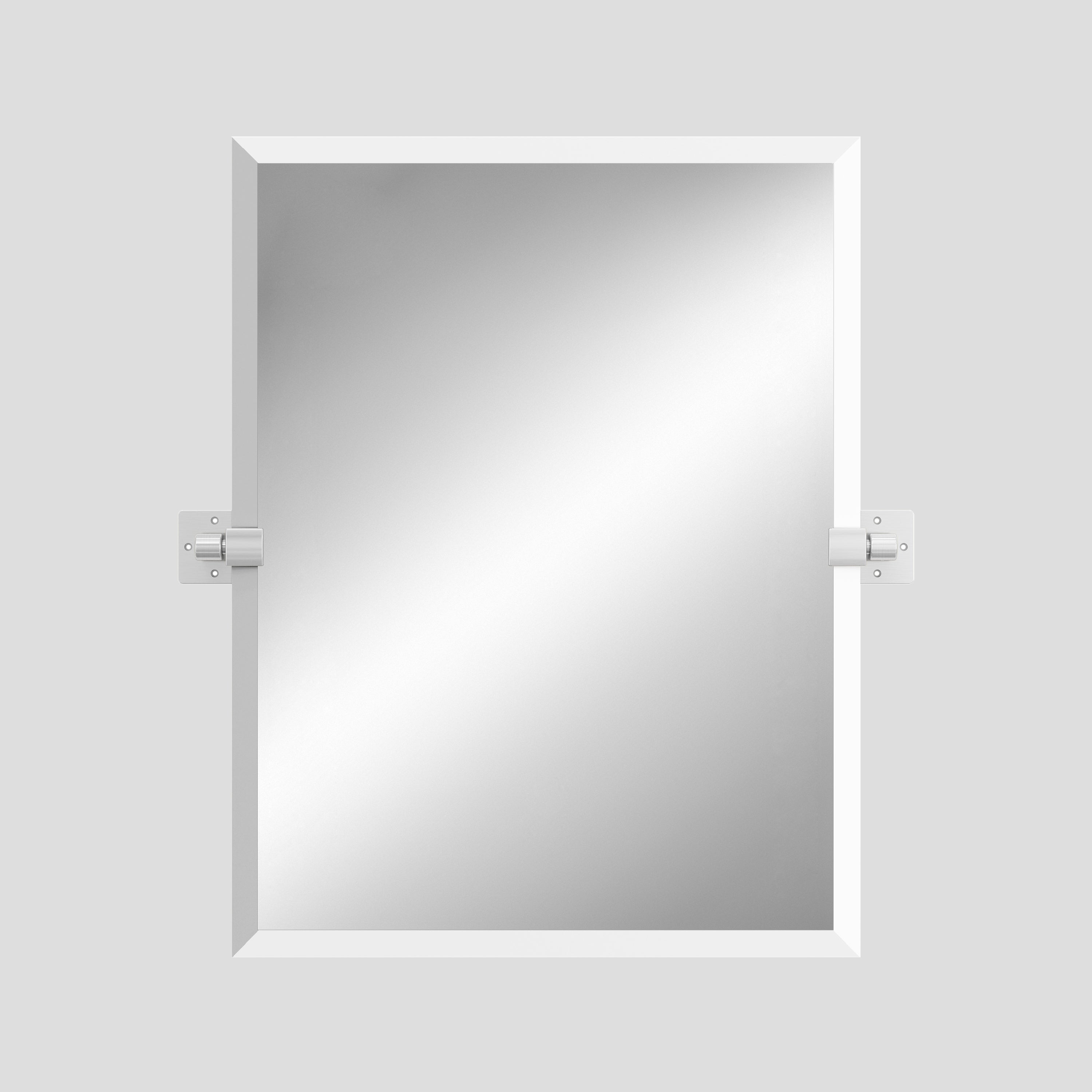 LEXI 24" x 30" Rectangular Mirror – Brushed Silver