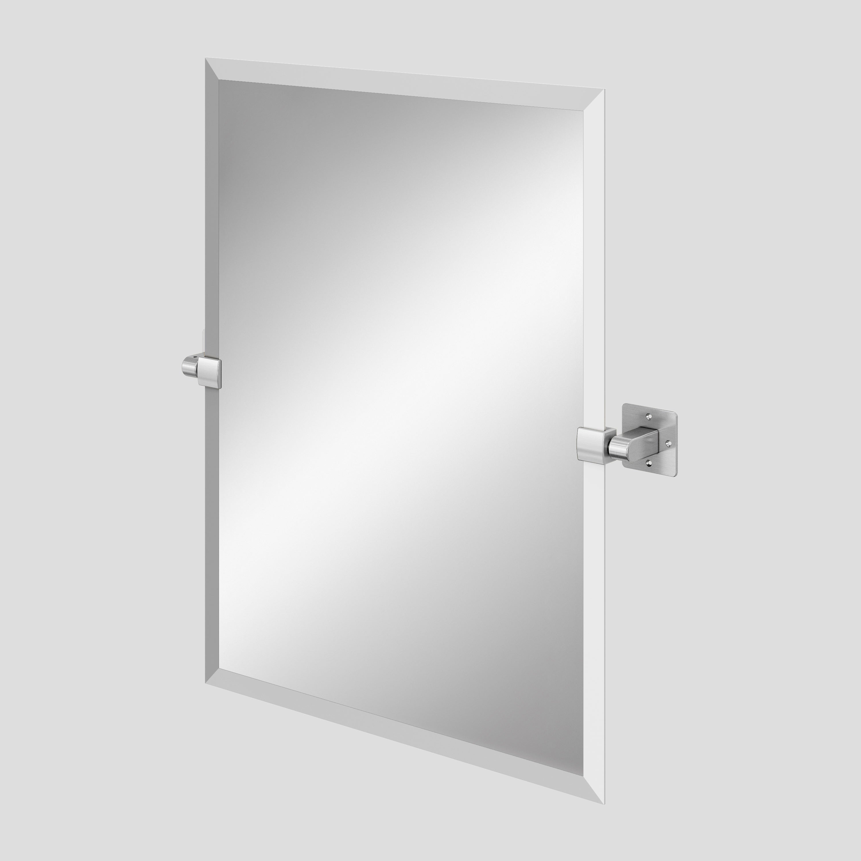 LEXI 24" x 30" Rectangular Mirror – Brushed Silver