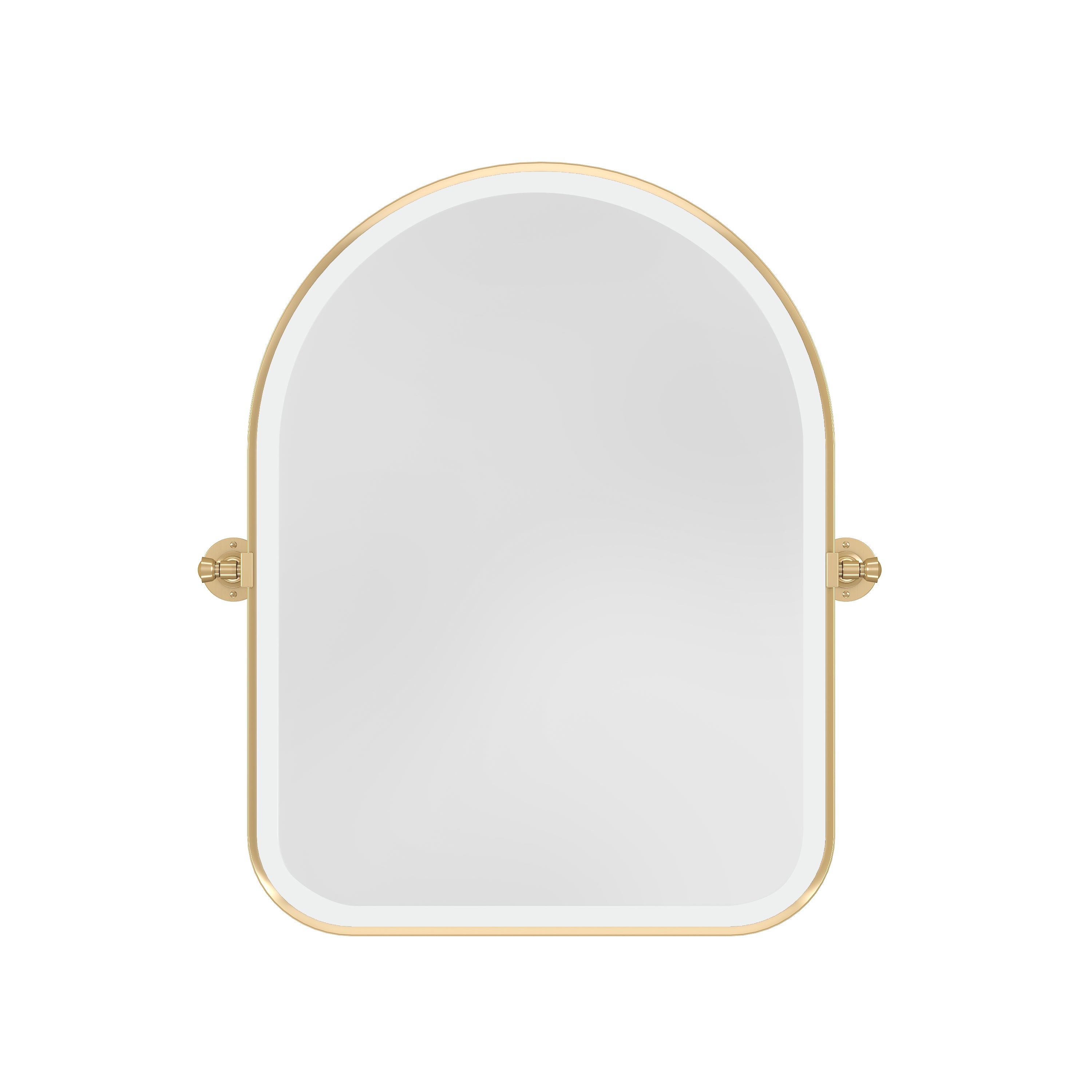 Rectangular mirror with gold frame on a white background