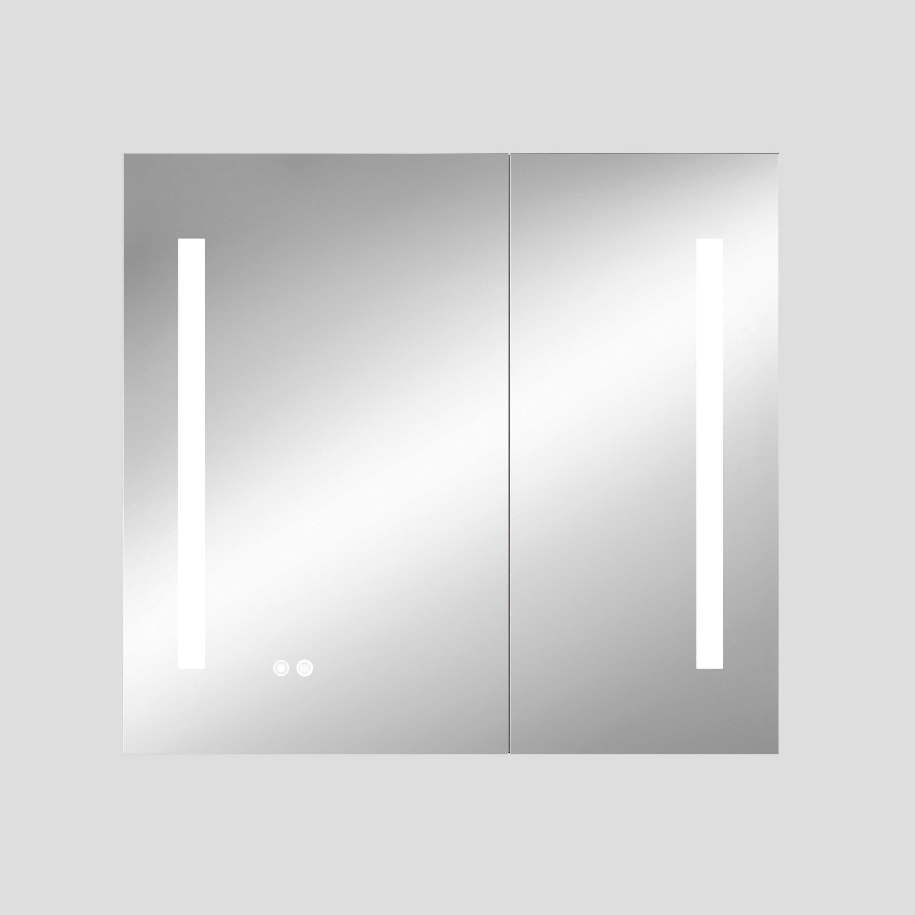 THEA 36" x 28" Rectangular LED Mirror Cabinet – Aluminum